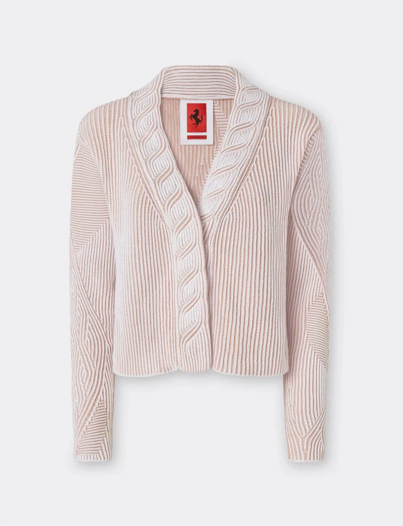 Knitted cotton cardigan with Circuit motif