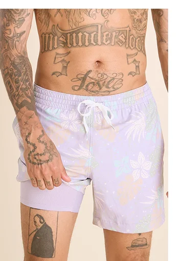 Lined Classic Swim Trunk: The Cosmic Florals 5.5"