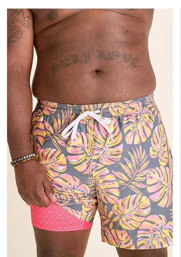 Lined Classic Swim Trunk: The Monstera Mixes 5.5"