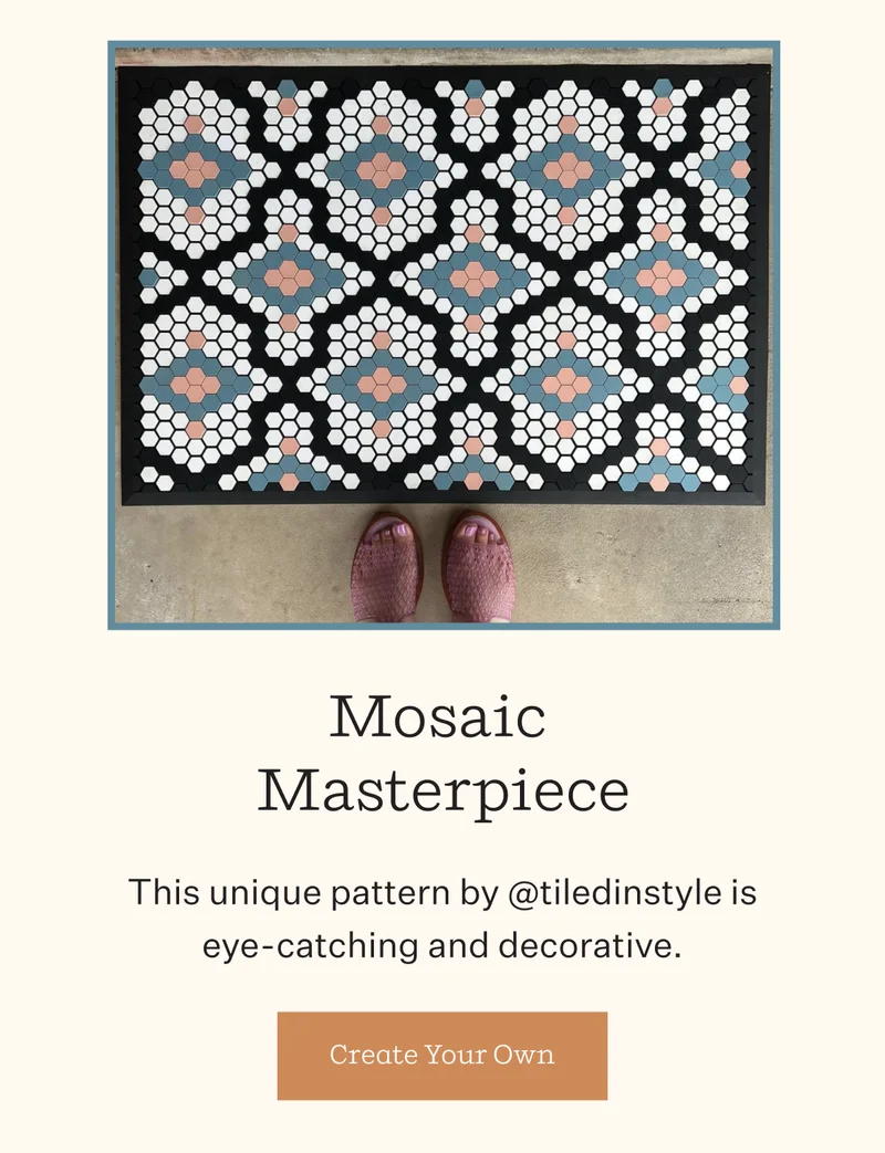 This unique pattern by @tiledinstyle is eye-catching and decorative.