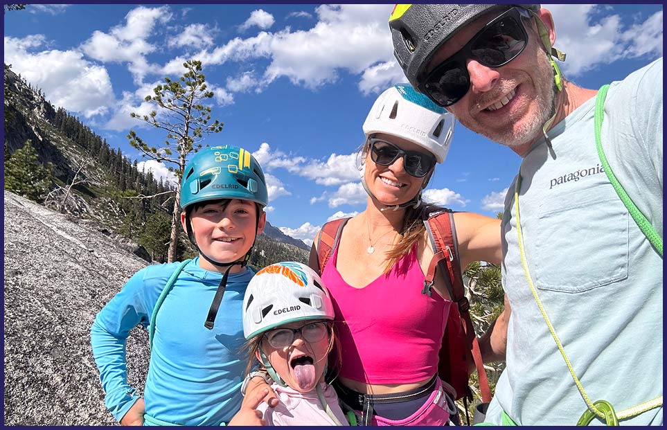 Photo of Tommy and Rebecca Caldwell with their two kids.
