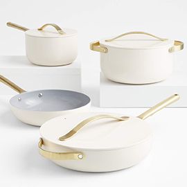 Caraway Home 7-Piece Cream Ceramic Cookware Set