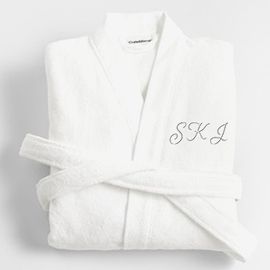 Personalized Turkish White Cotton Bath Robe