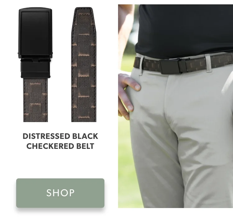 Distressed Black Checkered Belt Distressed Black Checkered Belt