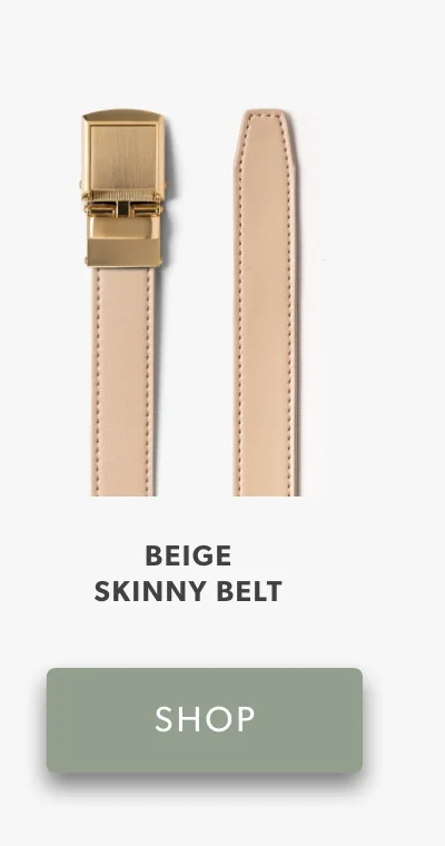 Beige Skinny Belt