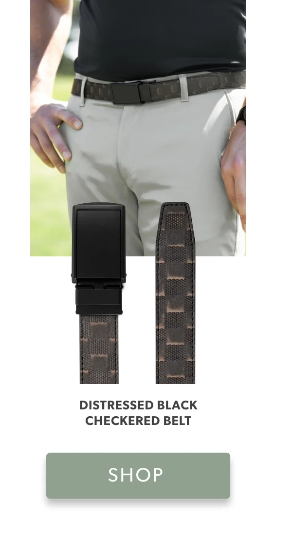 Distressed Black Checkered Belt