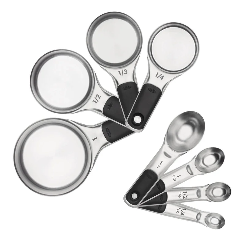 Image of Stainless Steel Measuring Cups and Spoons Set