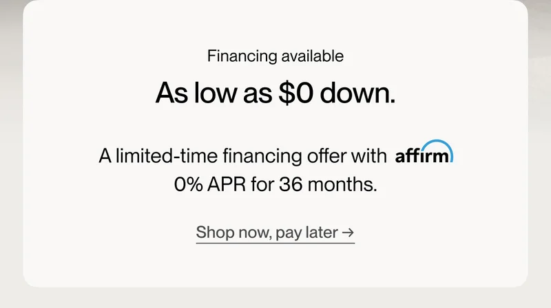 Financing available