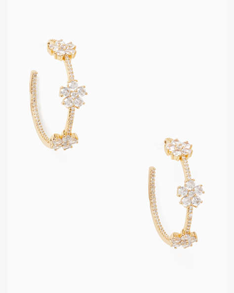 Gleaming Gardenia Flower Hoops