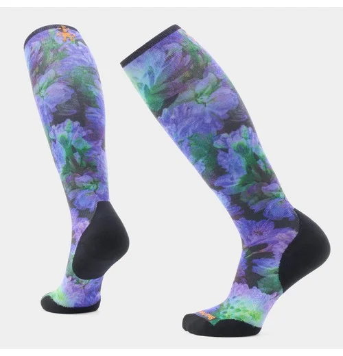 Women's Ski Electric Lotus Print Over The Calf Socks