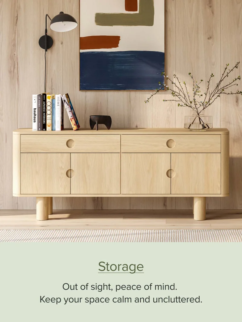 Shop storage. Out of sight, peace of mind. Keep your space calm and uncluttered.