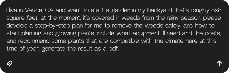 I live in Venice, CA and want to start a garden in my backyard that’s roughly 8x8 square feet. at the moment, it’s covered in weeds from the rainy season. please develop a step-by-step plan for me to remove the weeds safely, and how to start planting and growing plants. include what equipment I’ll need and the costs, and recommend some plants that are compatible with the climate here at this time of year. generate the result as a pdf.