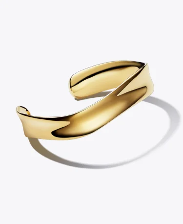 Organically Shaped Broad Open Bangle