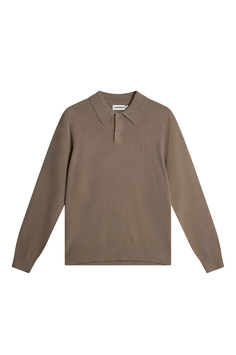 Image of Edgar Knitted Wool Polo / Brindle