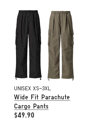 PDP 2 - UNISEX WIDE FIT PARACHUTE CARGO PANTS