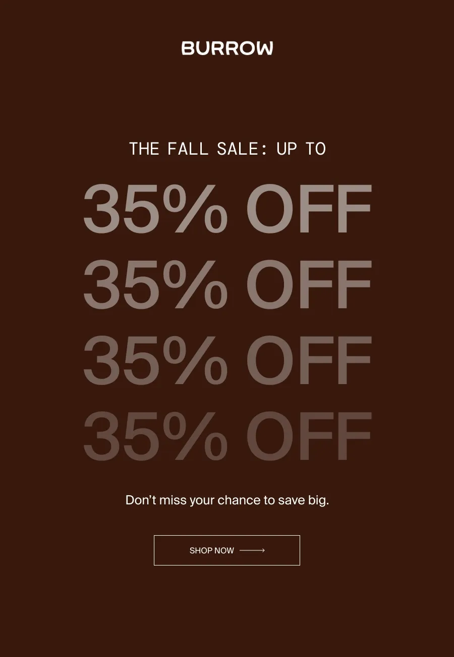 The Fall Sale. Up To 35% Off. Shop Now.