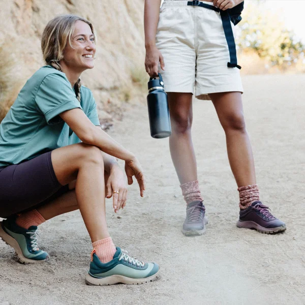 Pictured: Trail Trainer - Women's - Plum and Oil Green/Jungle Green