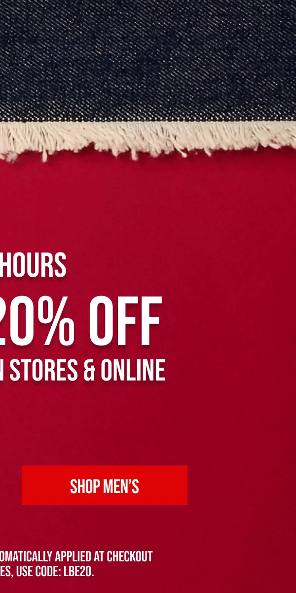 Email Exclusive Extra 20% off Shop Men's