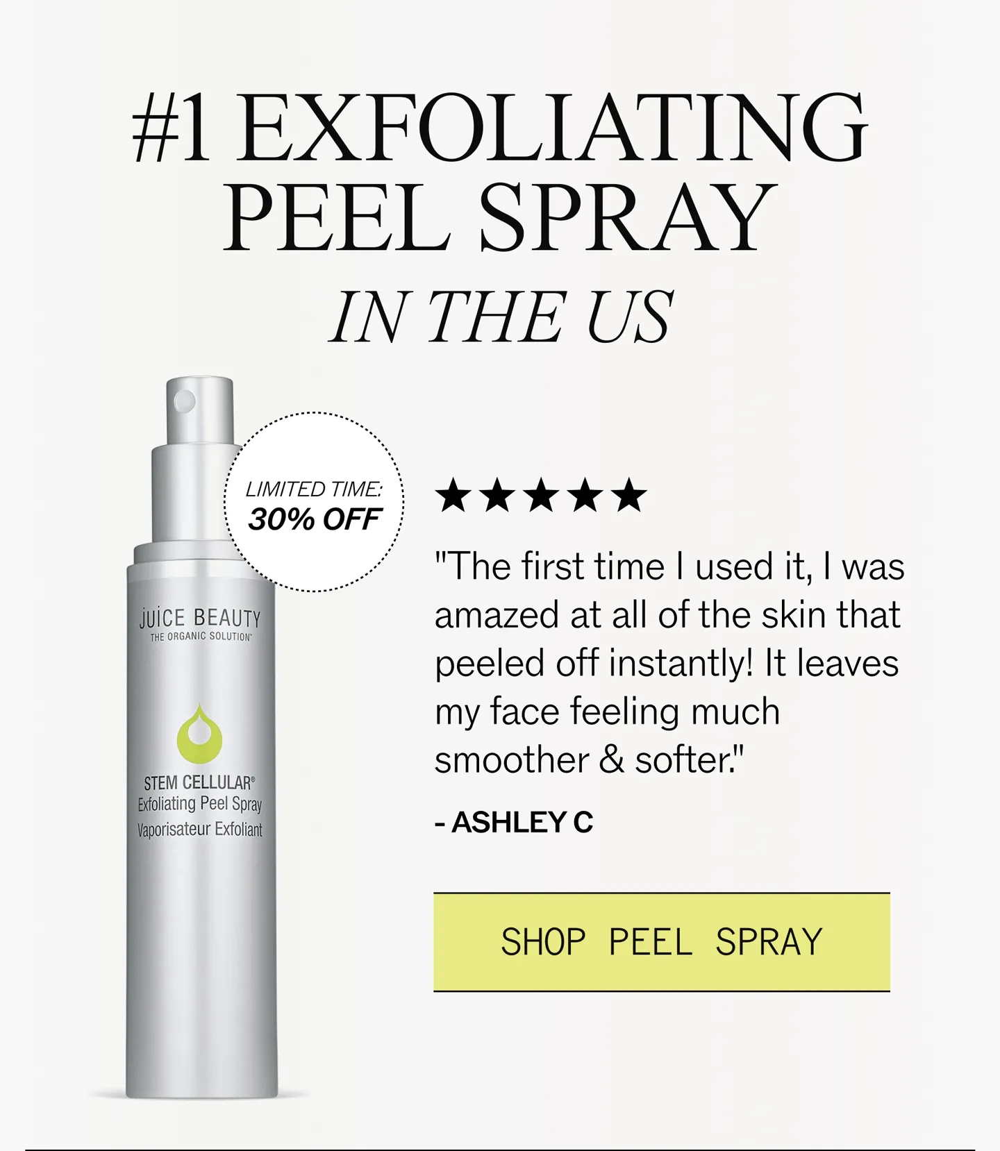 #1 Exfoliating Peel Spray in the US