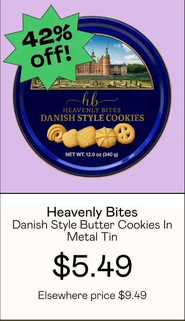 Danish Style Butter Cookies In Metal Tin