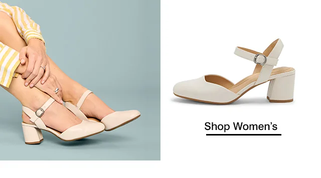 The Melle block-heel pump in creamy Stone leather.