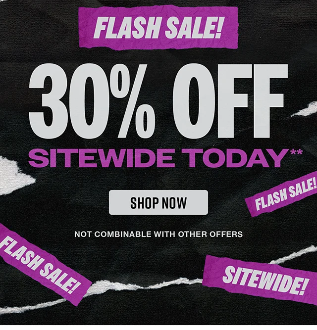 Hours Left Flash Sale 30% Off Sitewide Today. Not combinable with other offers. Shop Now
