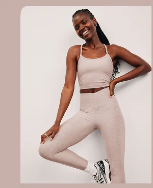 Spacedye Slim Racerback Cropped Tank in Chai