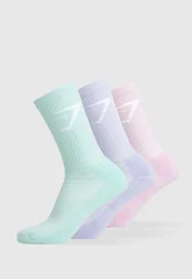 Crew Socks 3pk Mystic Lilac/Serene Blue/Lemonade Pink.