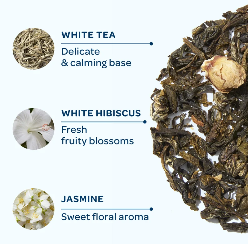 White tea, Hibiscus, Jasmine