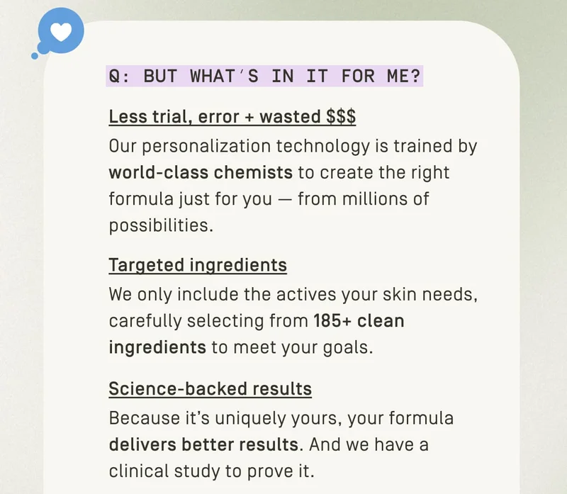 But what's in it for me? Targeted ingredients | Science-backed results