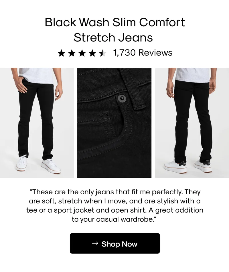 Black Wash Slim Comfort Stretch Jeans