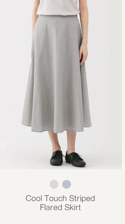 Shop Cool Touch Striped Flared Skirt