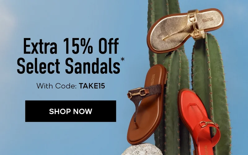 Extra 15% Off Select Sandals* With Code: discount code SHOP NOW