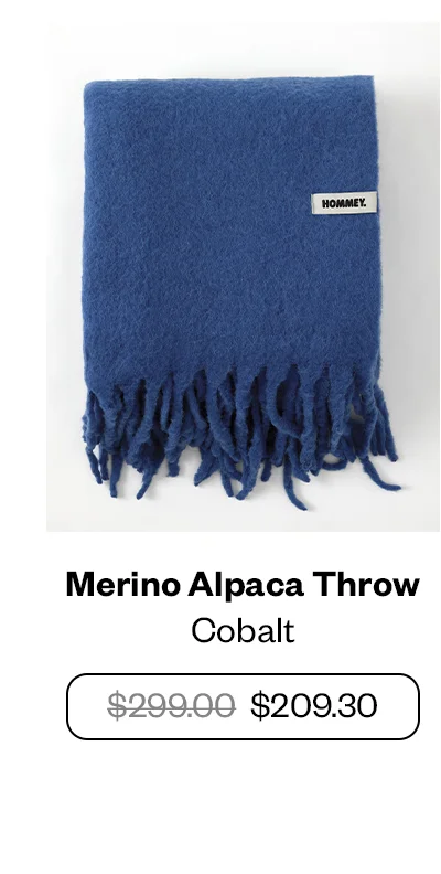 Merino Alpaca Throw - Cobalt