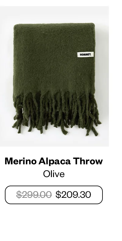 Merino Alpaca Throw - Olive