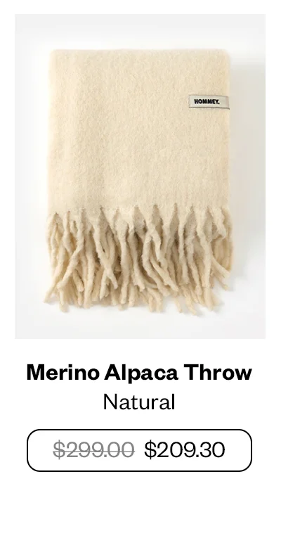Merino Alpaca Throw - Natural