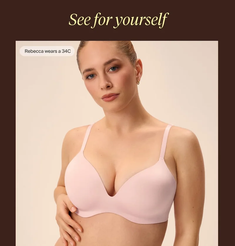 See for yourself. Rebecca wears a 34C