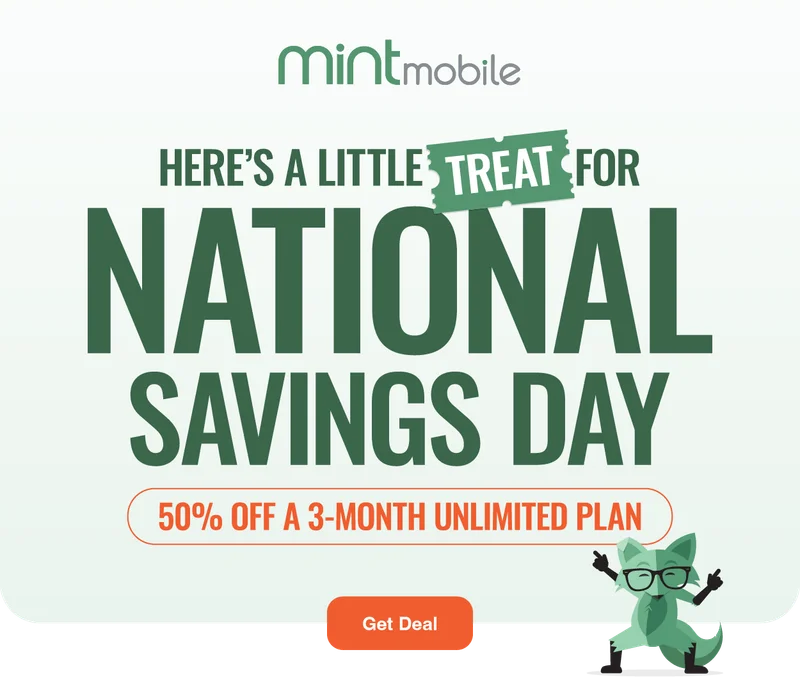 Here's a little treat for National Savings Day - 50% off a 3-Month Unlimited Plan