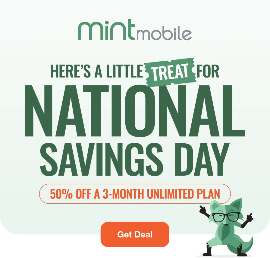 Here's a little treat for National Savings Day - 50% off a 3-Month Unlimited Plan
