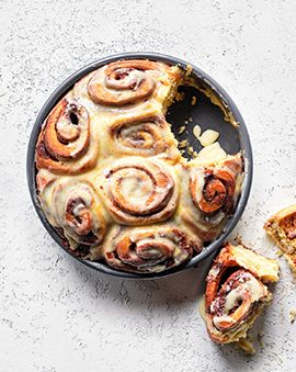 cinnamon rolls with orange-creme glaze