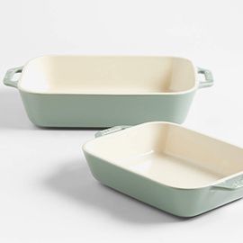 Staub® 2-Piece Eucalyptus Green Ceramic Baking Dish Set