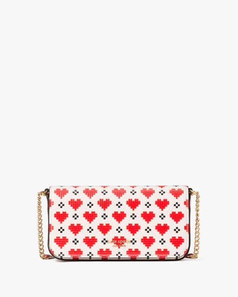 Devin Pixel Hearts Flap Chain Wallet