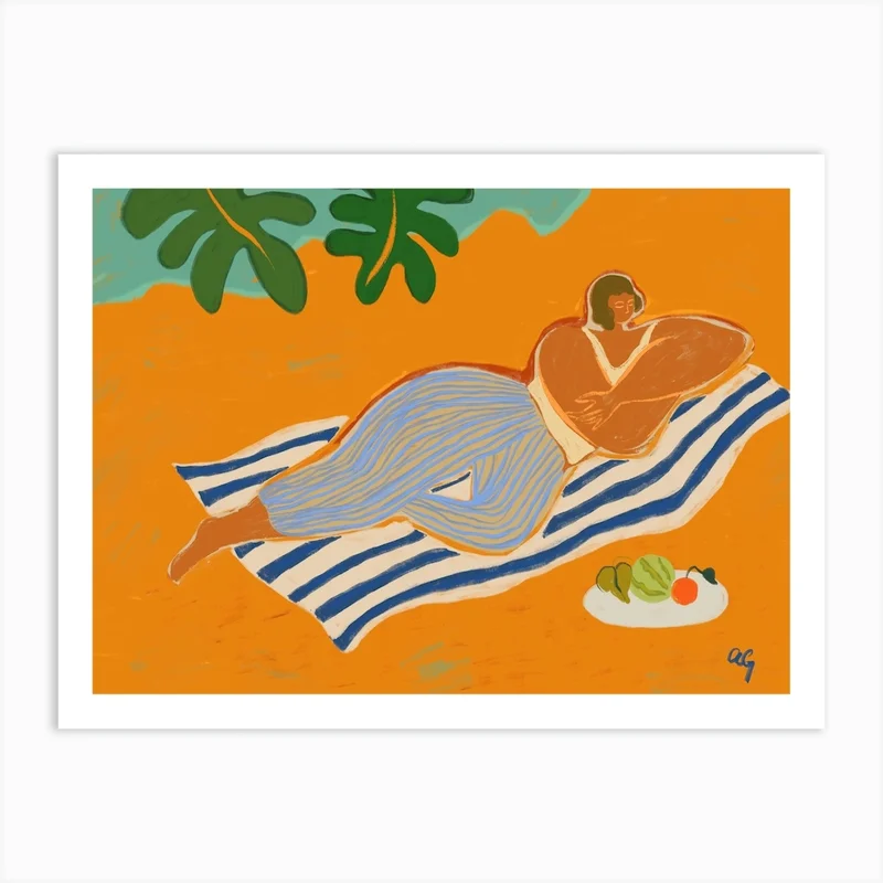 Image of The Reclining Woman by Arty Guava Art Print