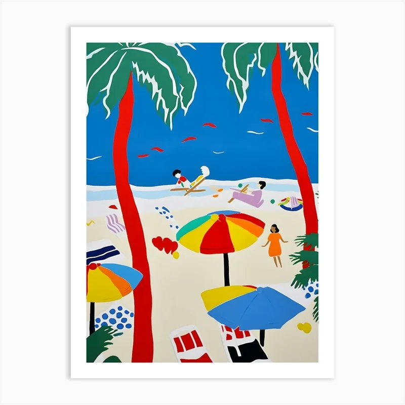 Image of Bright vivid Seaside Beach Art Print