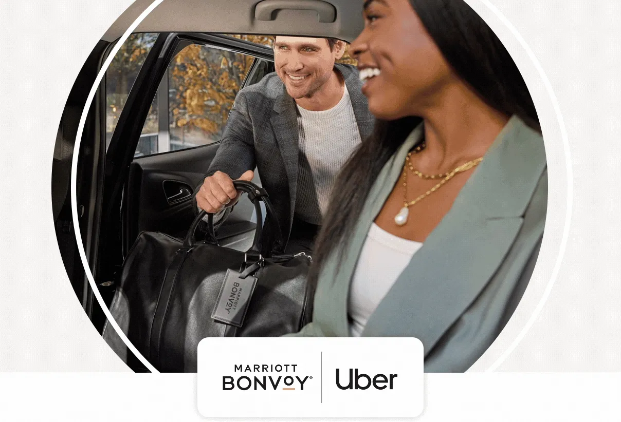 Marriott Bonvoy® and Uber logos.