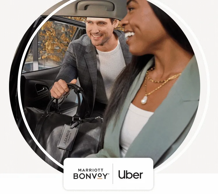 Marriott Bonvoy® and Uber logos.