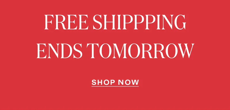 FREE SHIPPING ENDS TOMORROW