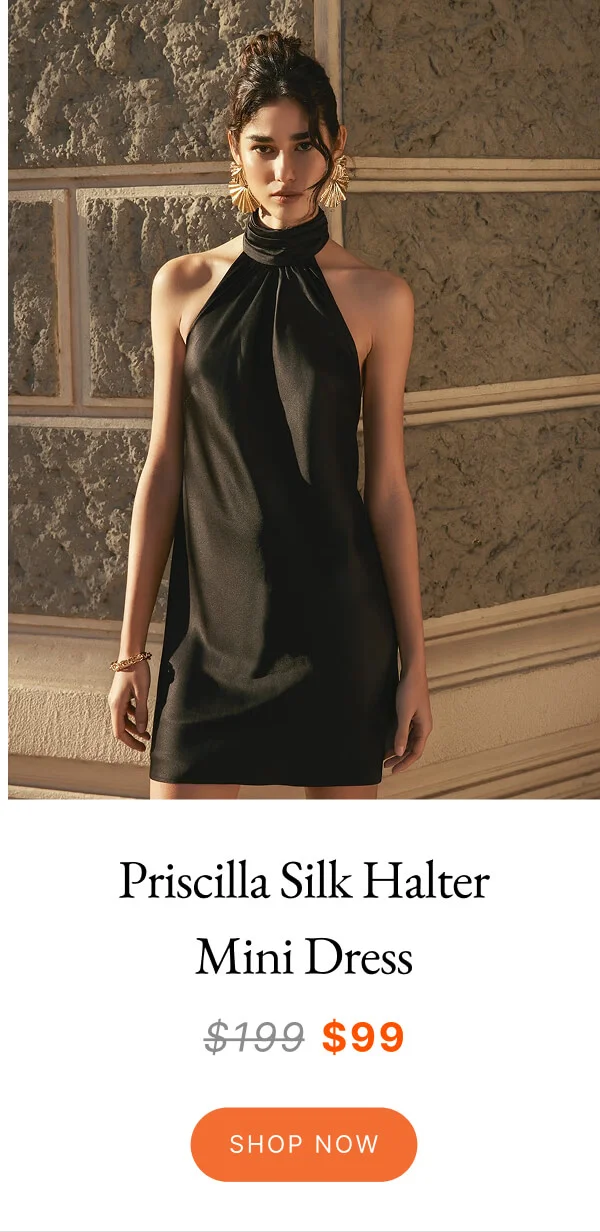 Priscilla Silk Halter Mini Dress
