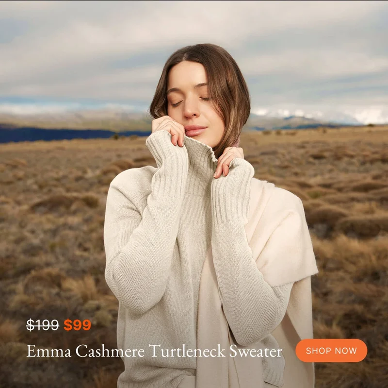 Emma Cashmere Turtleneck Sweater