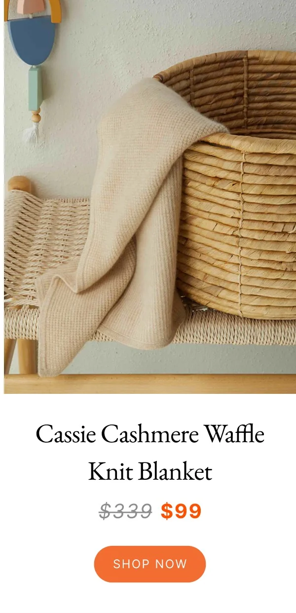 Cassie Cashmere Waffle Knit Blanket